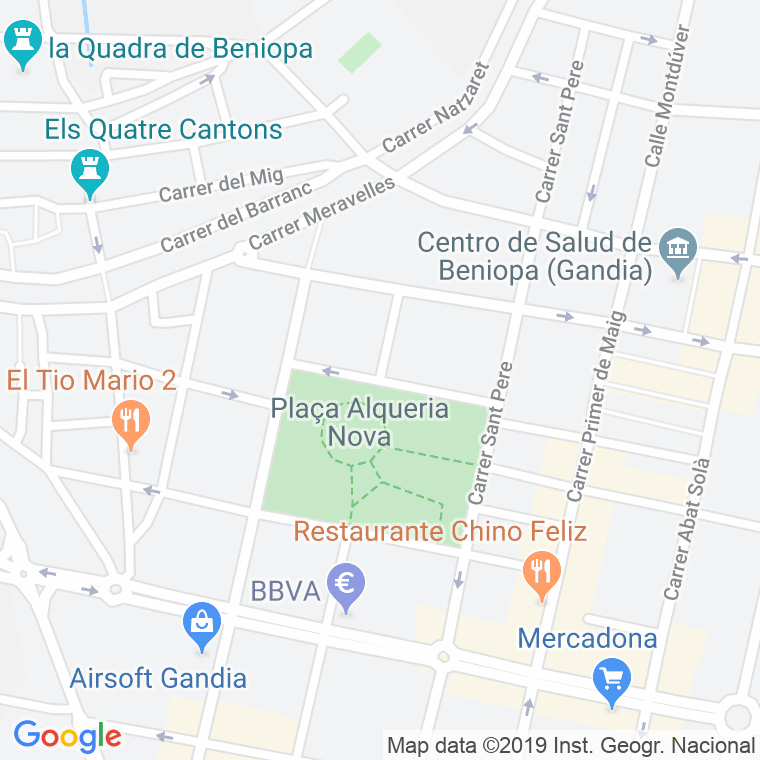 Código Postal calle Alqueria Nova, plaza en Gandía