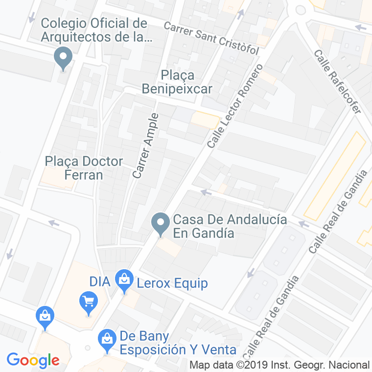 Código Postal calle Lector Romero en Gandía