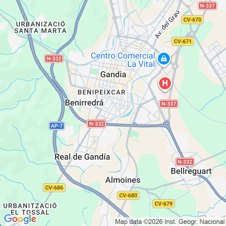 Código postal de Regne de Valencia en Gandía