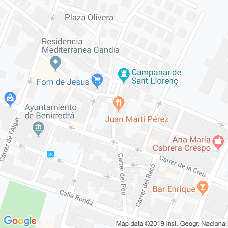 Código Postal calle Forn (Benirredra) en Gandía