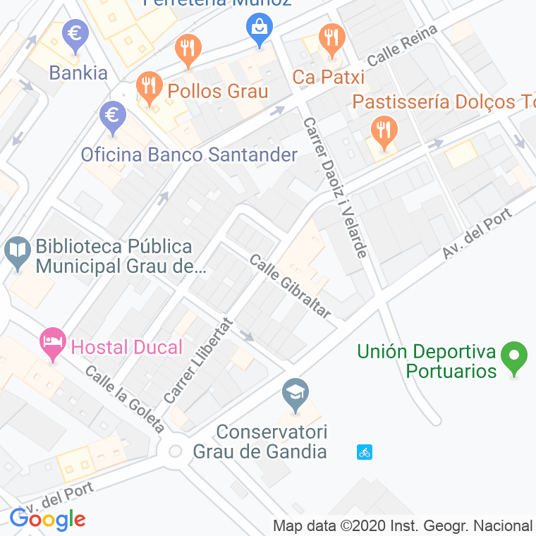 Código Postal calle Gibraltar (Grao) en Gandía