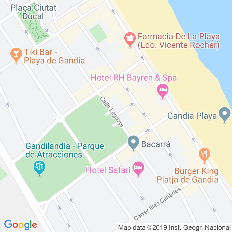 Código Postal calle Legazpi (Playa) en Gandía