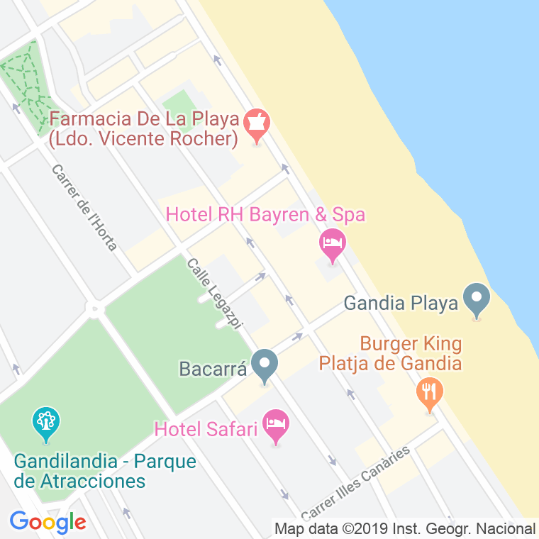 Código Postal calle Mallorca (Playa) en Gandía