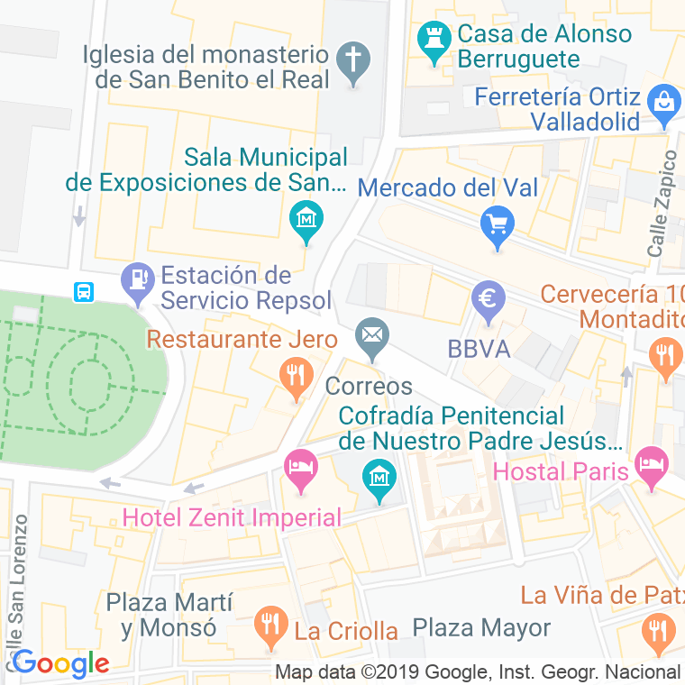 Código Postal calle Rinconada, plaza en Valladolid