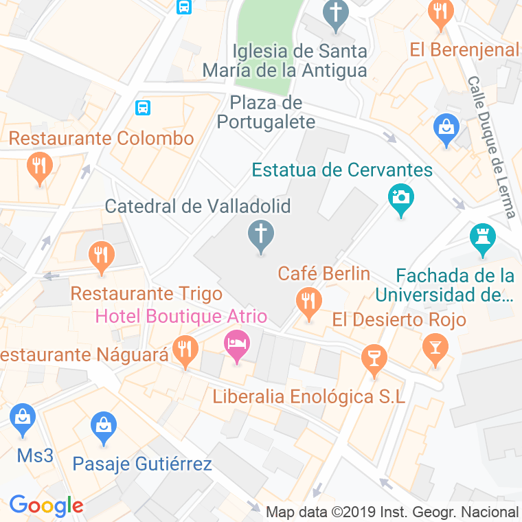 Código Postal calle Catedral en Valladolid