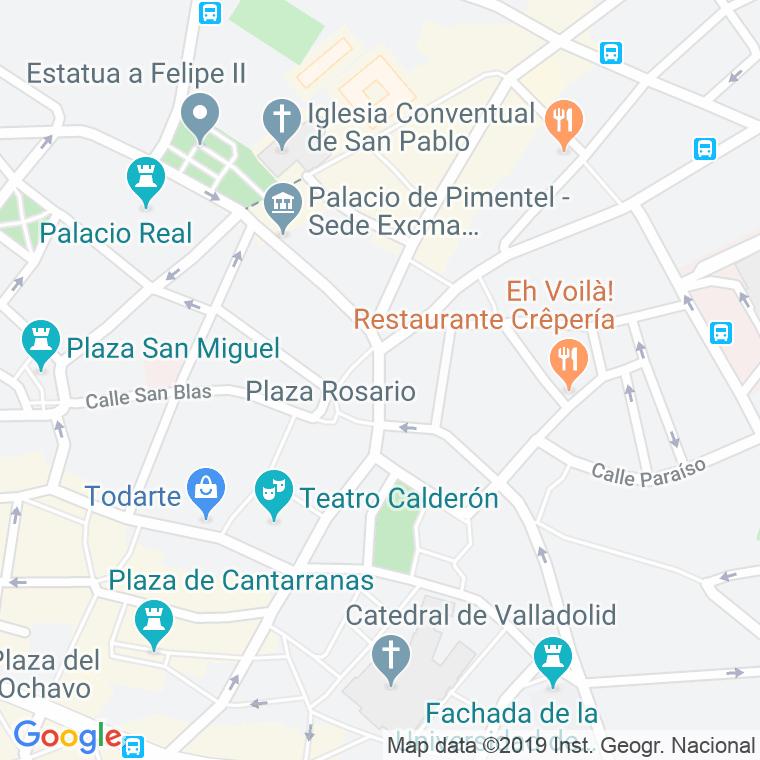 Código Postal calle Angustias en Valladolid