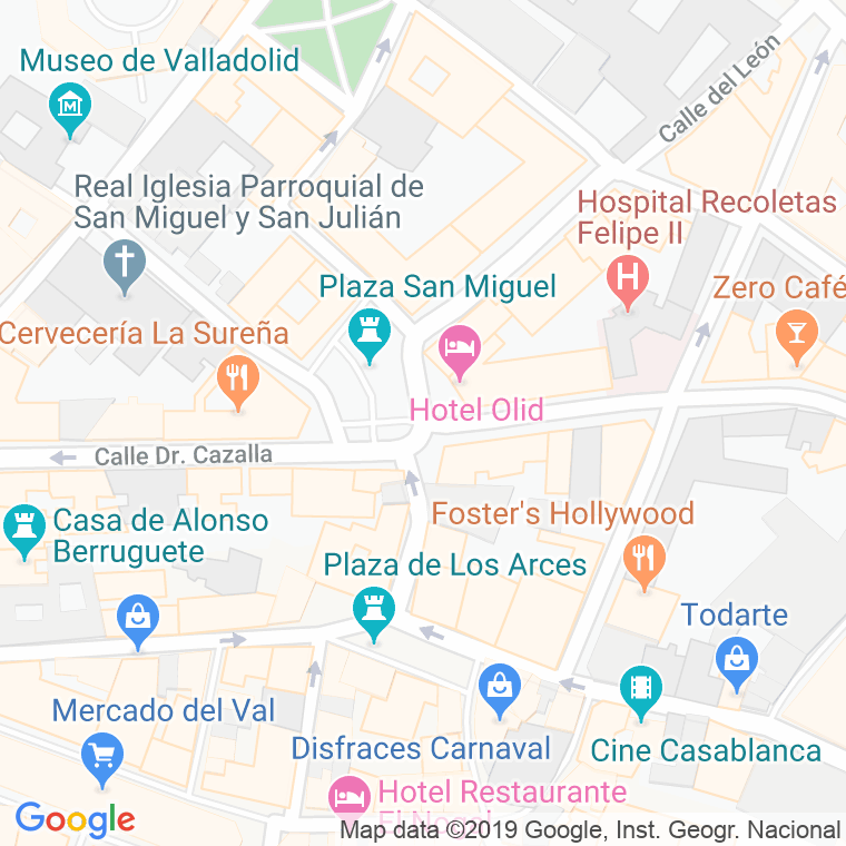 Código Postal calle San Miguel, plaza en Valladolid