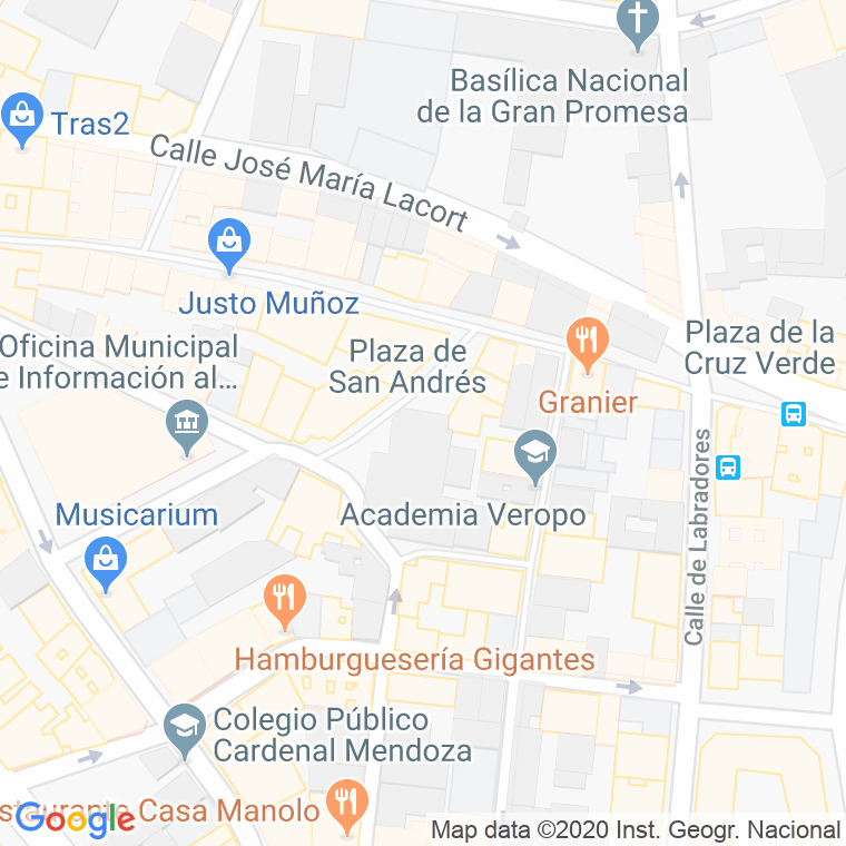 Código Postal calle Detras De San Andres en Valladolid