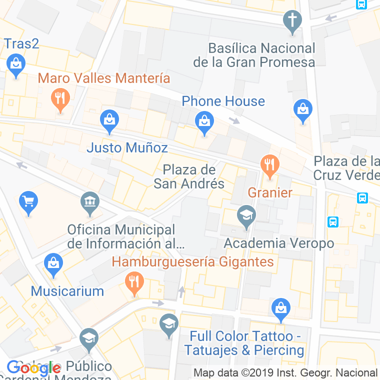 Código Postal calle San Andres, plaza en Valladolid