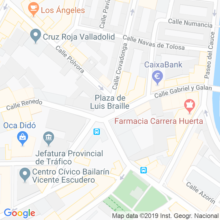 Código Postal calle Luis Braille, plaza en Valladolid