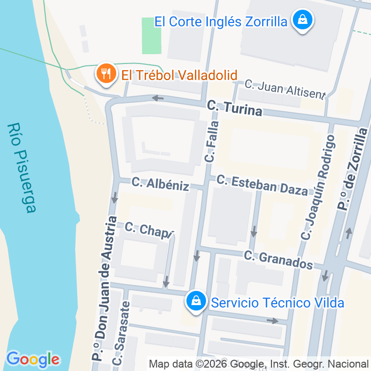 Código postal de Albeniz en Valladolid