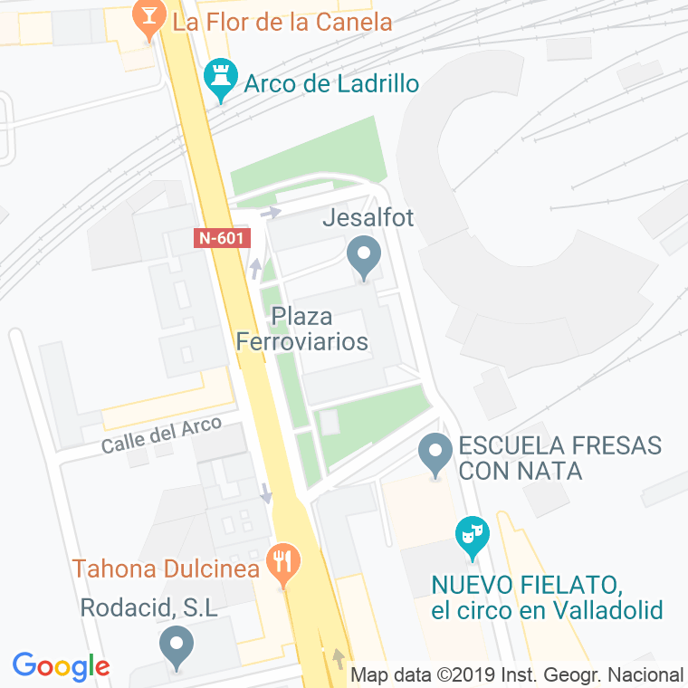 Código Postal calle Ferroviarios, plaza en Valladolid