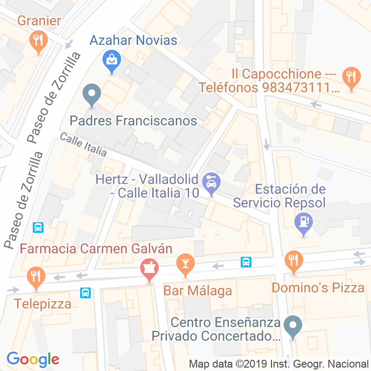 Código Postal calle Italia en Valladolid
