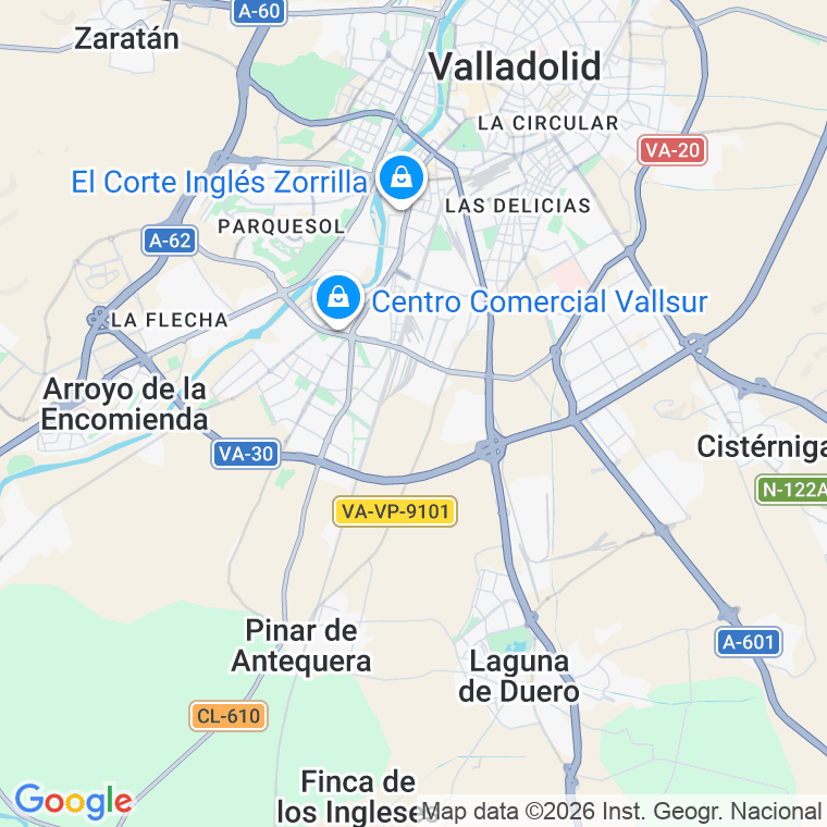 Código postal de Arco del Ladrillo, Paseo (impares del 37 al 49)  (pares del 48 al Final) en Valladolid