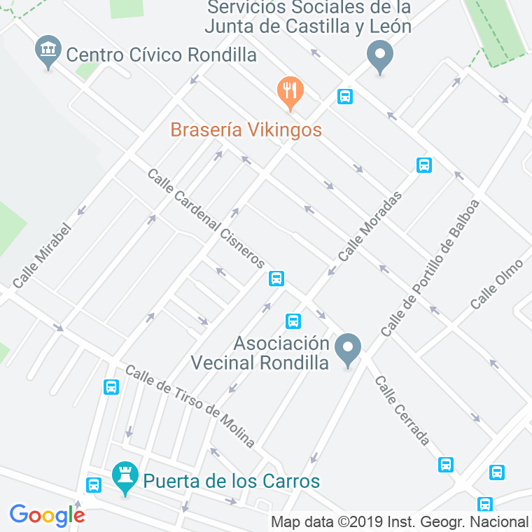 Código Postal calle Cardenal Cisneros en Valladolid