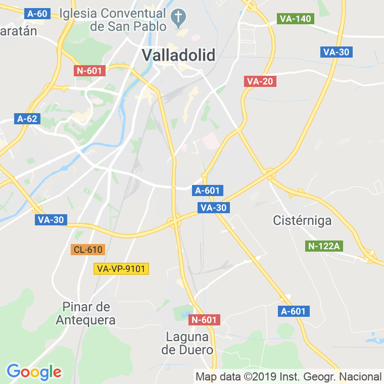 Código Postal calle Arco Del Ladrillo, paseo (Impares Del 51 Al Final) en Valladolid