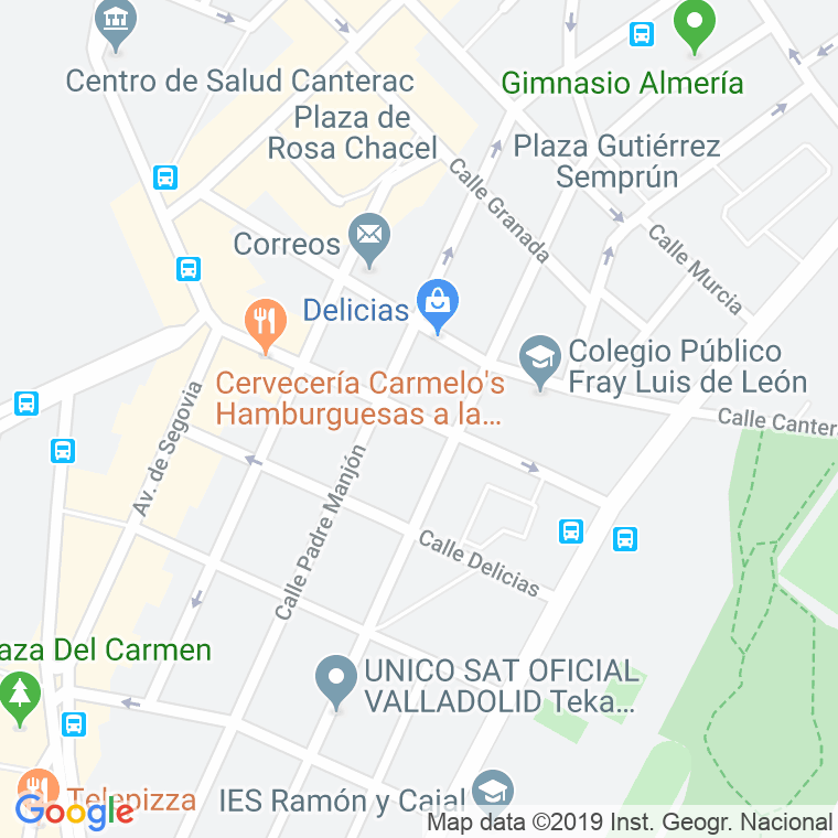 Código Postal calle Carmelo   (Impares Del 1 Al 15)  (Pares Del 2 Al Final) en Valladolid