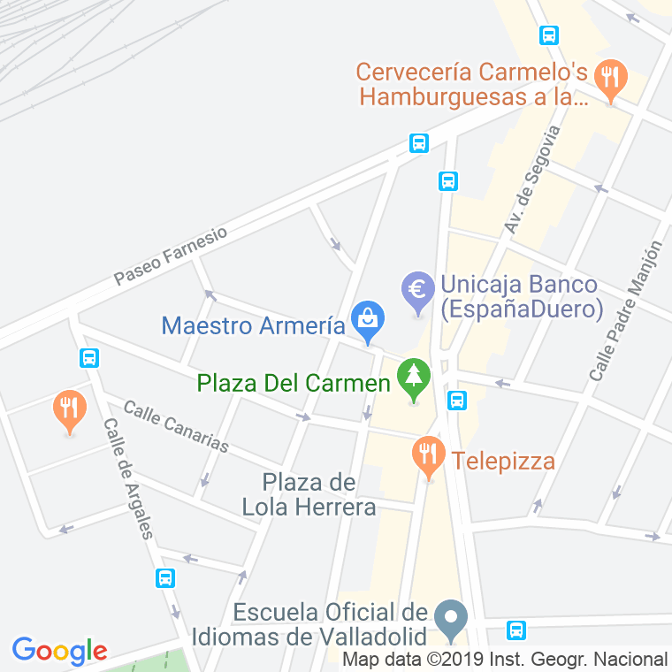 Código Postal calle Hermanitas De La Cruz en Valladolid