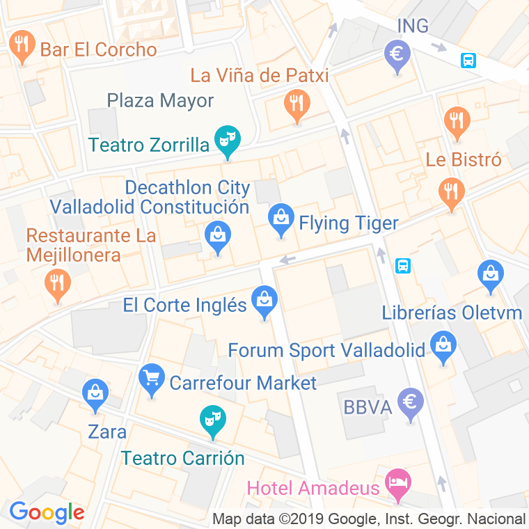 Código Postal calle Constitucion, plaza (Impares Del 1 Al Final)  (Pares Del 2 Al Final) en Valladolid