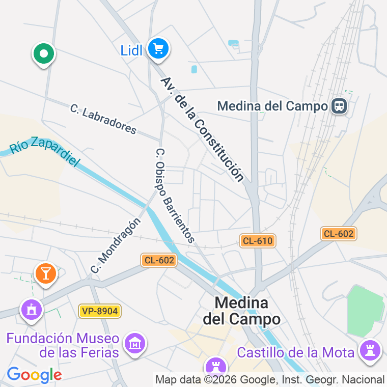 Código postal de Calle Obispo Barrientos en Medina del Campo