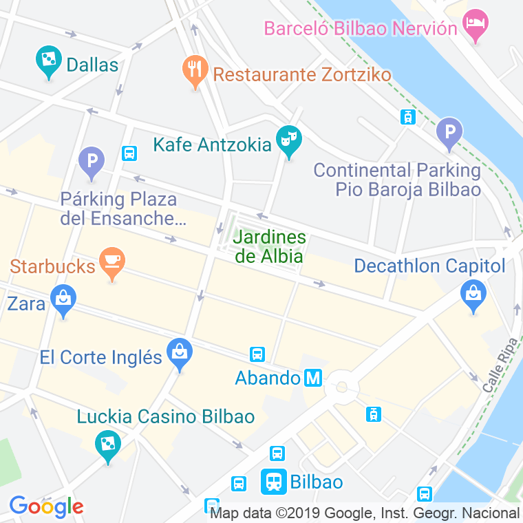 Código Postal calle Jardines Albia en Bilbao