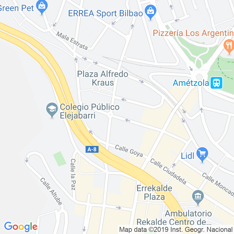 Código Postal calle Biarritz en Bilbao