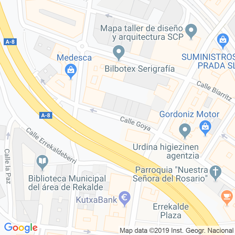 Código Postal calle Goya en Bilbao