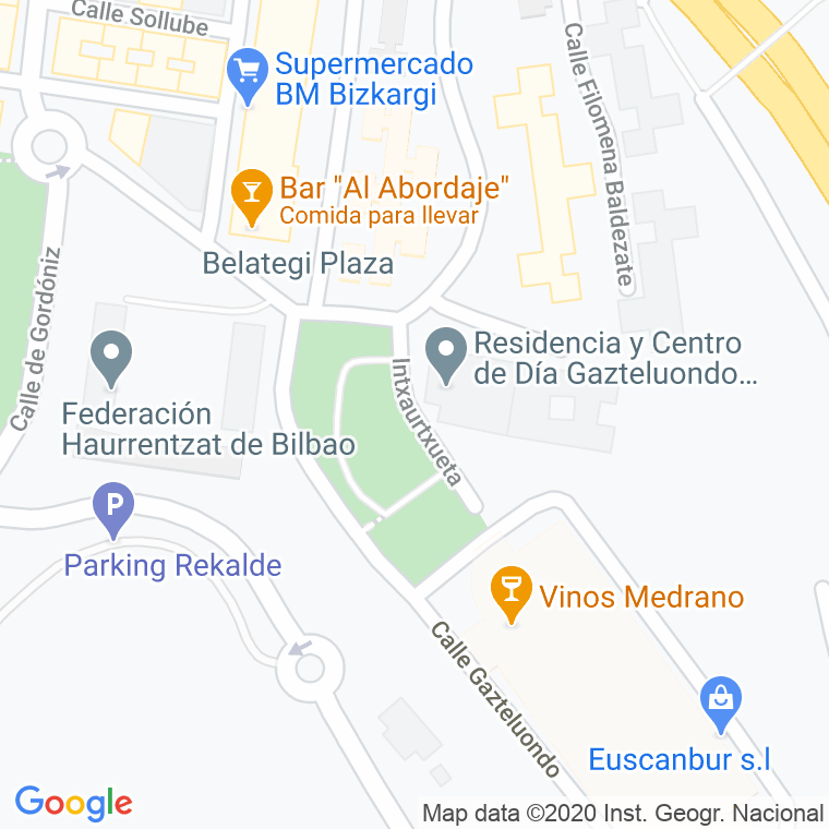 Código Postal calle Intxaurtxueta, lorategi en Bilbao