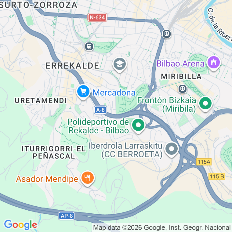 Código postal de Larraskitu, Bide en Bilbao