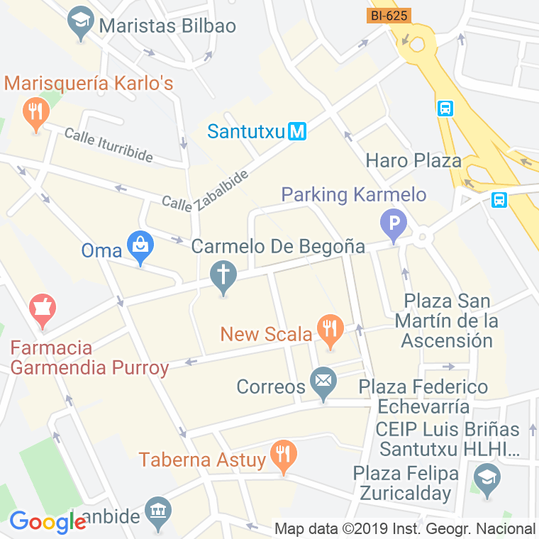 Código Postal calle Carmelo en Bilbao