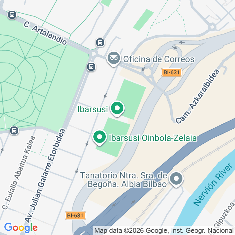 Código postal de Ibarsusi, Camino en Bilbao