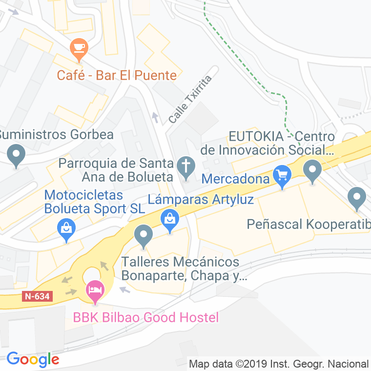 Código Postal calle Santa Ana De Bolueta en Bilbao