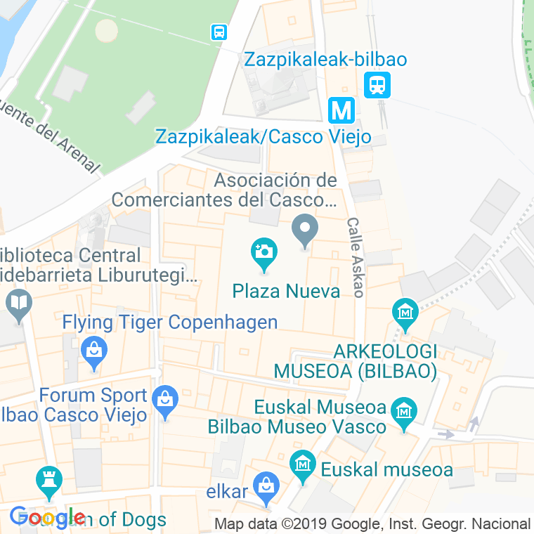Código Postal calle Nueva, plaza en Bilbao