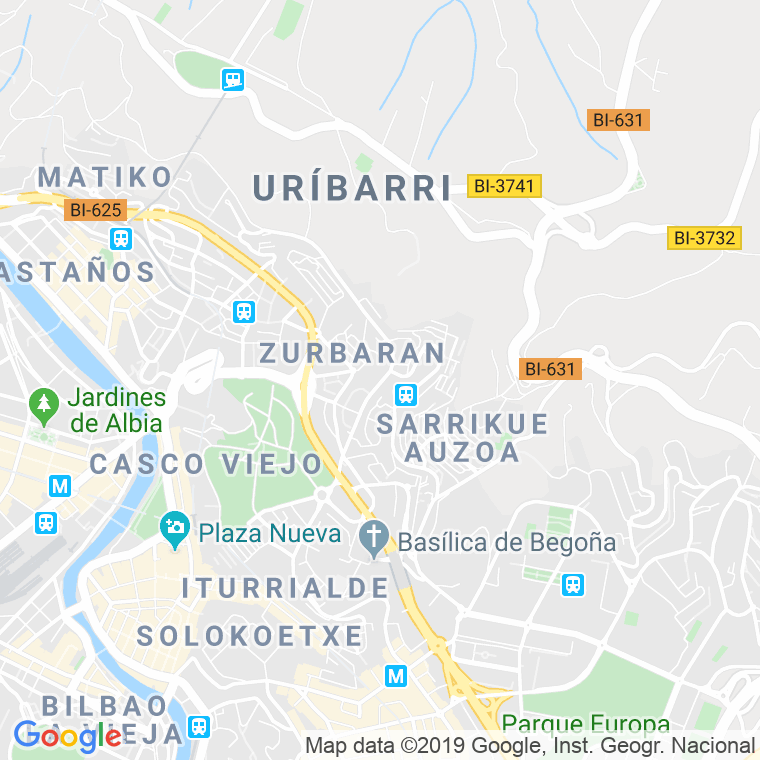 Código Postal calle Barrio De Zurbaran en Bilbao