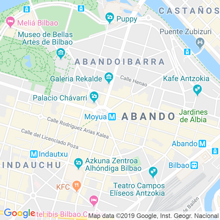 Código Postal calle Ercilla   (Impares Del 1 Al 21)  (Pares Del 2 Al 22) en Bilbao