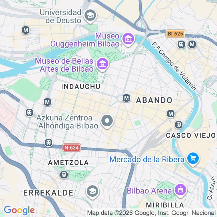Código postal de Iparraguirre   (impares del 1 al 25)  (pares del 2 al 24) en Bilbao
