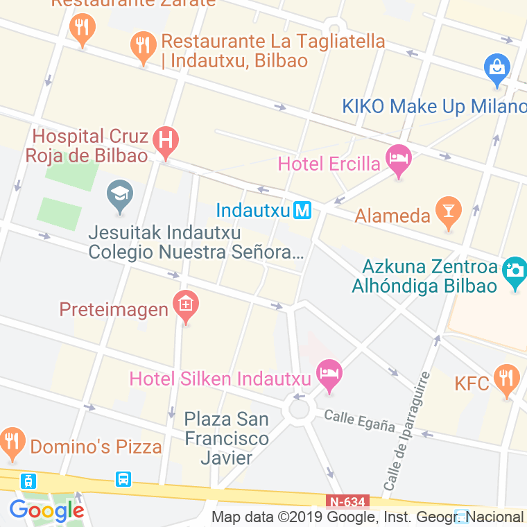 Código Postal calle Indautxu, plaza (Impares Del 3 Al Final)  (Pares Del 2 Al Final) en Bilbao