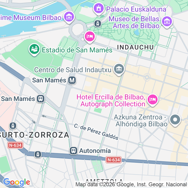 Código postal de Maria Diaz de Haro   (impares del 31 al Final)  (pares del 26 al Final) en Bilbao