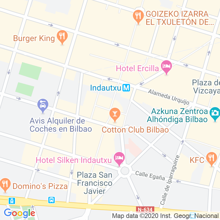 Código Postal calle Indautxu, plaza (Impares Del 1 Al 1) en Bilbao