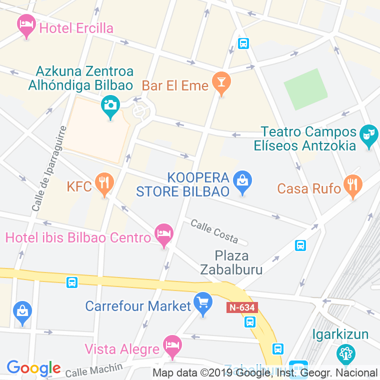 Código Postal calle General Concha   (Impares Del 27 Al Final)  (Pares Del 32 Al Final) en Bilbao