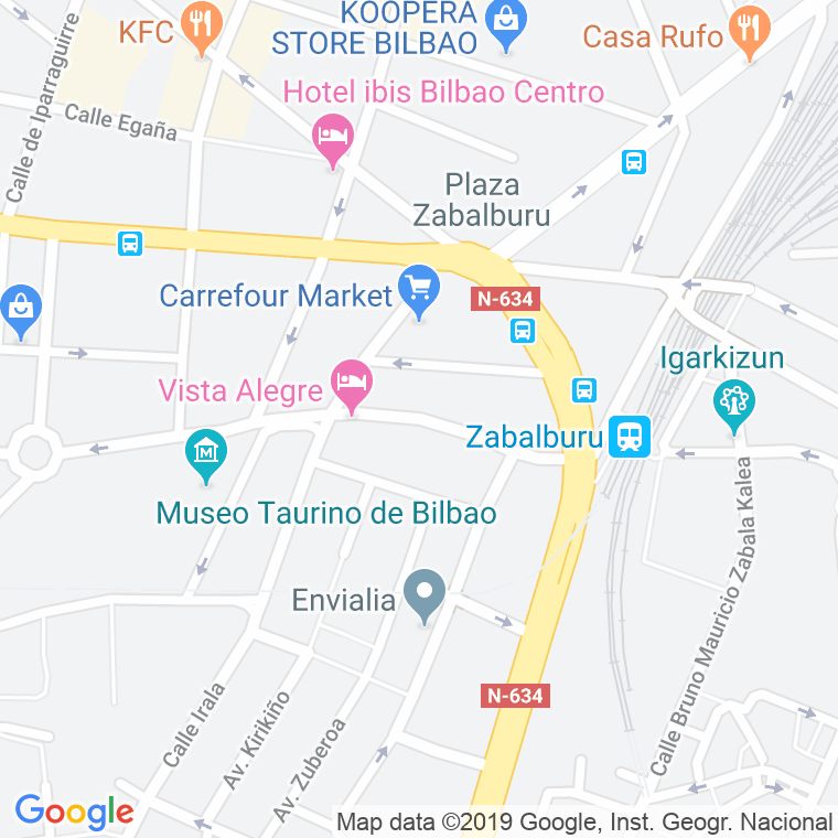 Código Postal calle Pablo Picasso en Bilbao