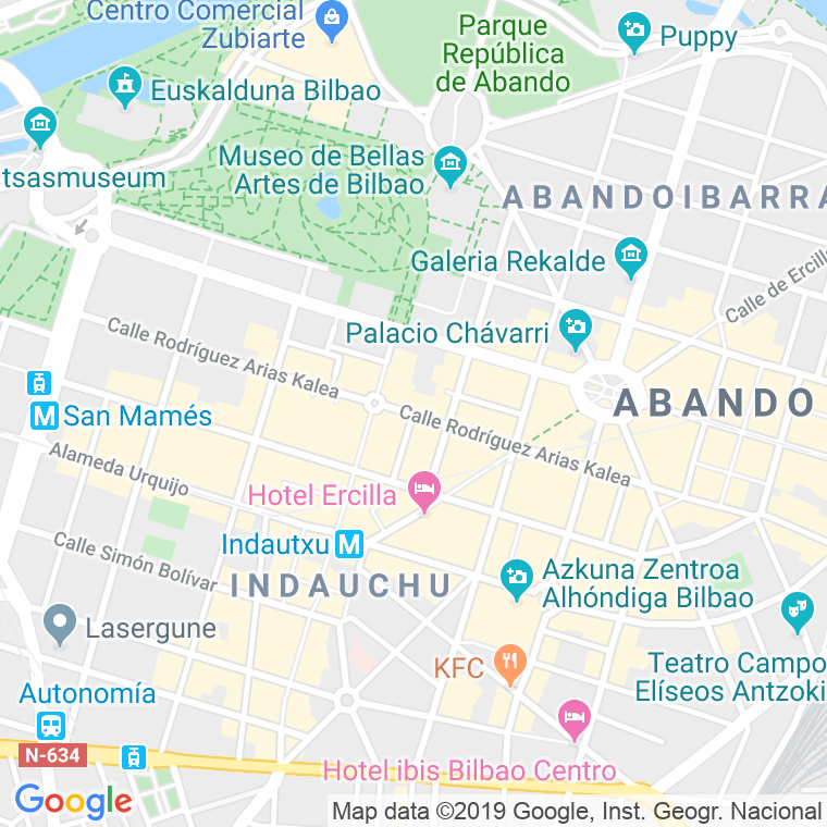 Código Postal calle Rodriguez Arias   (Impares Del 59 Al Final)  (Pares Del 48 Al Final) en Bilbao