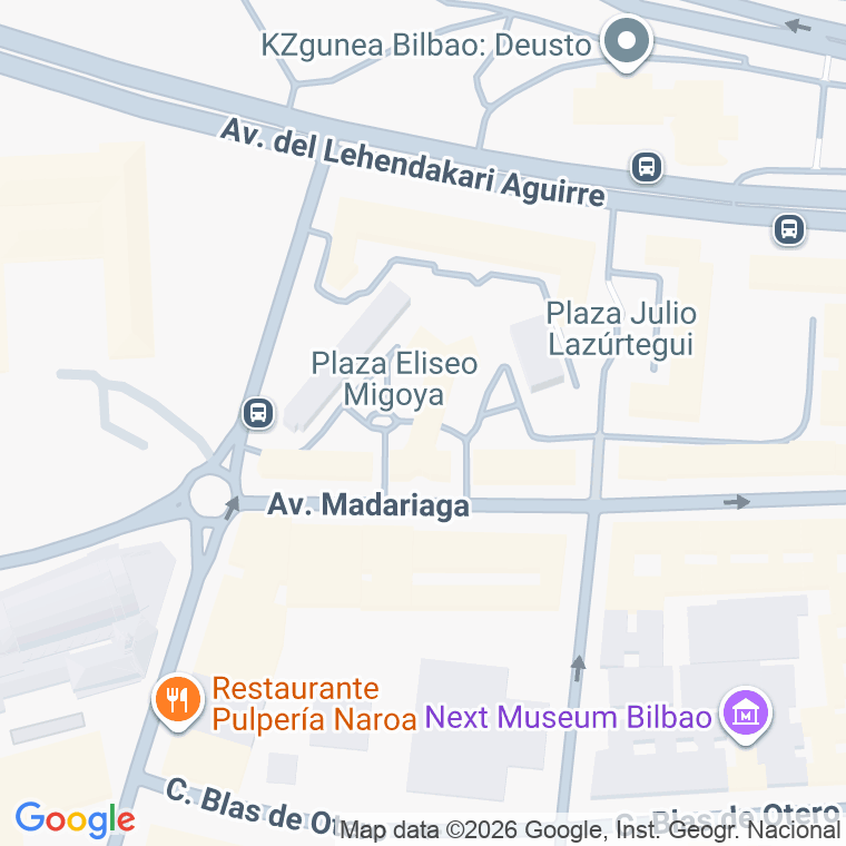 Código postal de Eliseo Migoya, Plaza en Bilbao