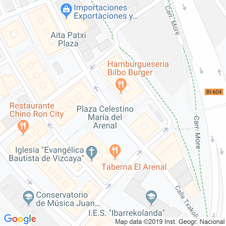 Código Postal calle Celestino Arenal, plaza en Bilbao