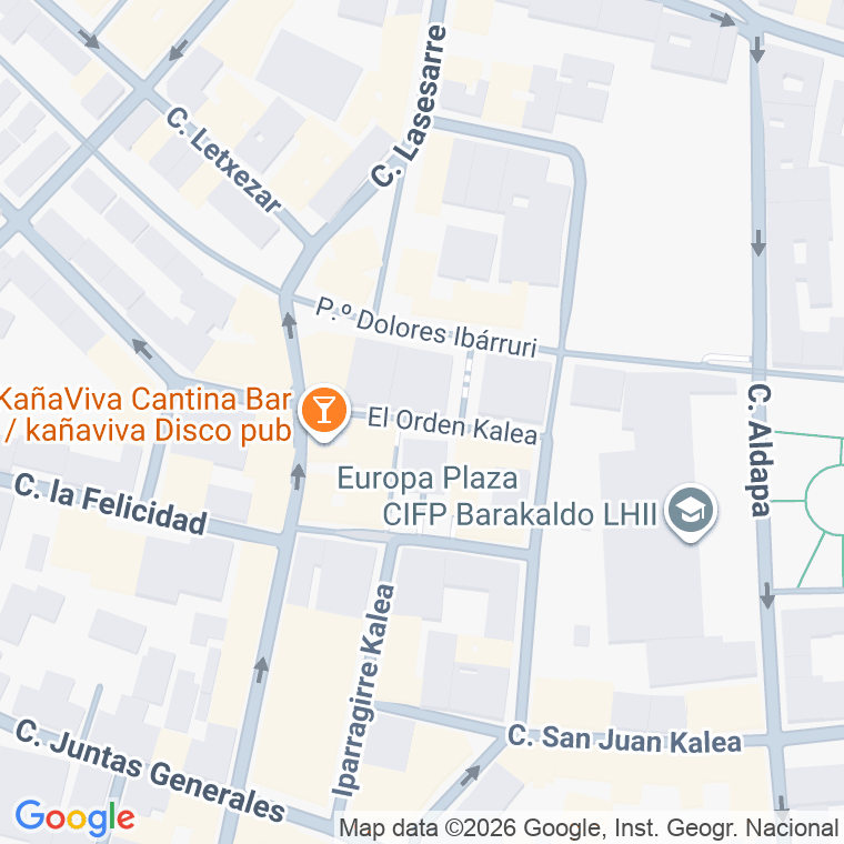 Código postal de Calle el Orden en San Vicente de Barakaldo