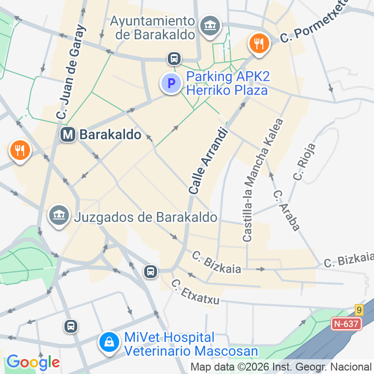 Código postal de Calle Nafarroa en San Vicente de Barakaldo