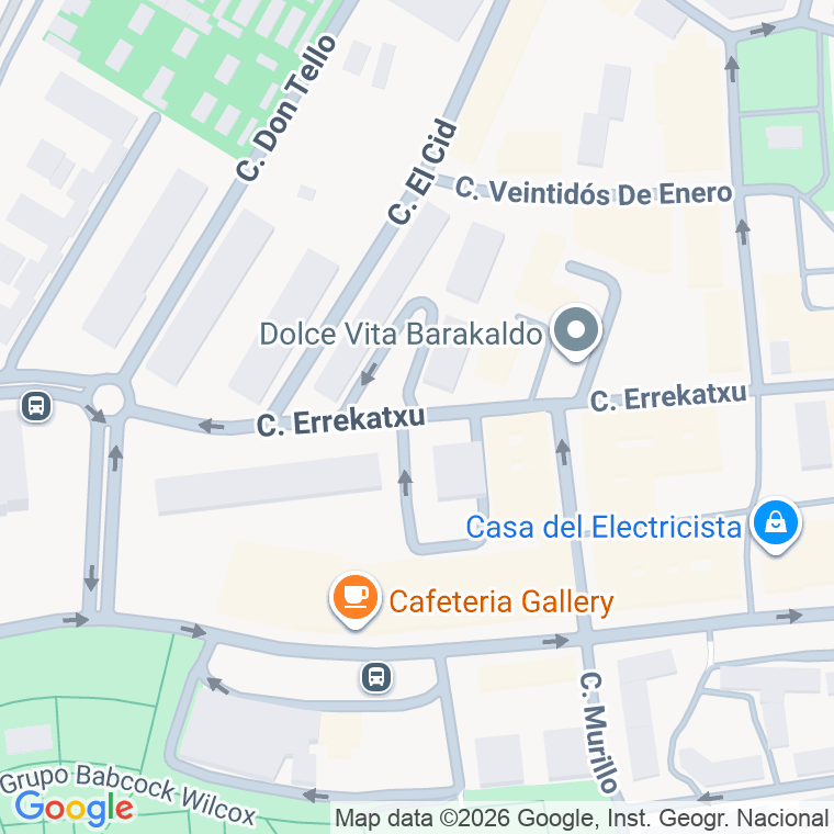 Código postal de Calle Zubiaurre en San Vicente de Barakaldo
