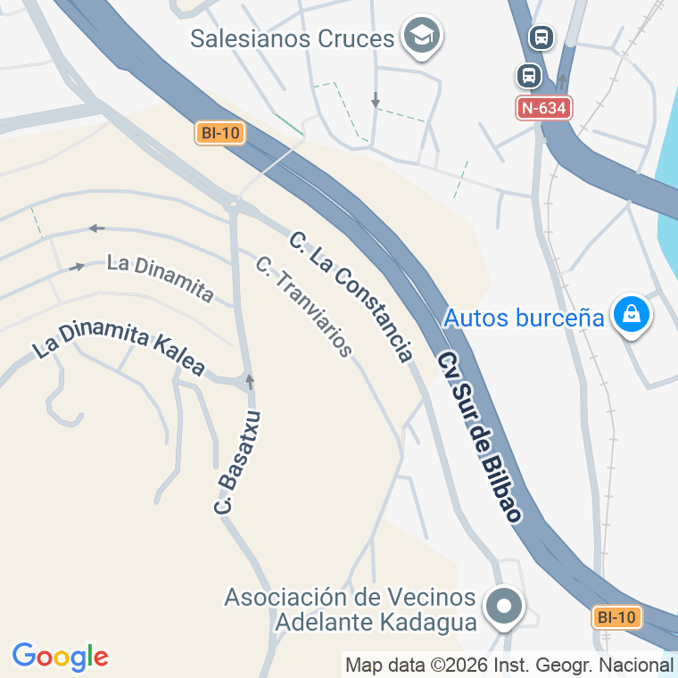 Código postal de Calle Tranviarios en San Vicente de Barakaldo
