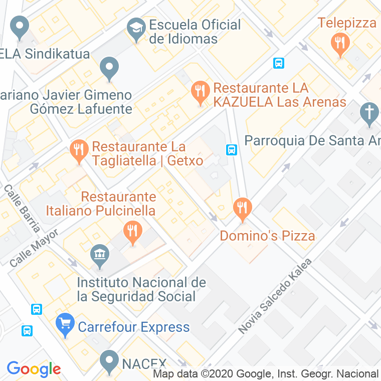 Código Postal calle Artecalle en Las Arenas