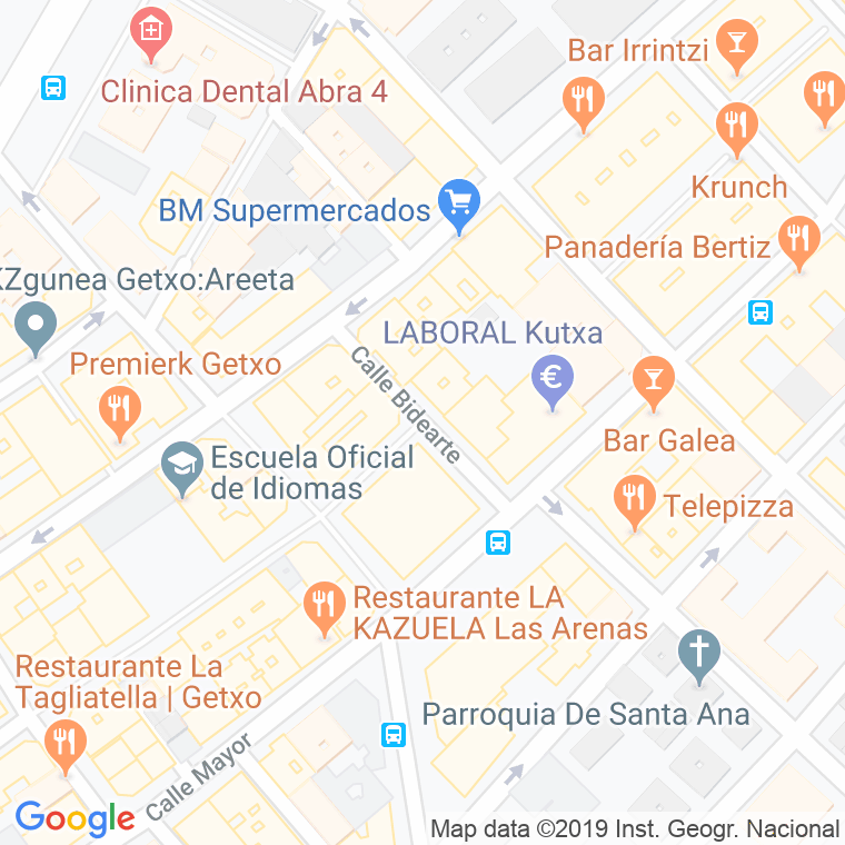 Código Postal calle Bidearte en Las Arenas